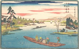 Uma vista do final da primavera em Masaki, 1831., 1831. de Ando Hiroshige