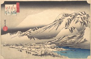 Noite de neve no Monte Hira, século XIX.