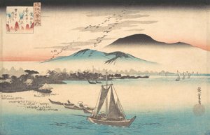 Gansos voando para Katada. de Ando Hiroshige