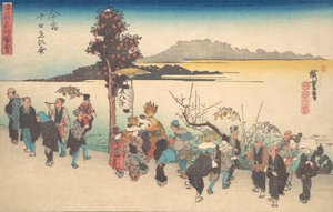 Imamiya ou Ebisu? 1828. , mosquito. 1828. de Ando Hiroshige