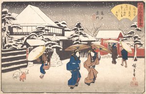 Kameido atrás de Tamaya, não é? 1840. , mosquito. 1840. de Ando Hiroshige
