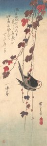 chapim de cauda longa em Autumn Ivy, ca. 1835., c. 1835. de Ando Hiroshige