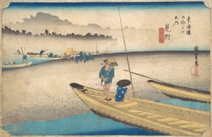 Eu encontrei, Tenryugawa Ferry, S e outros soam. 29. de Ando Hiroshige