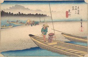 O denso rio Tenryu? 1834. , mosquito. 1834. de Ando Hiroshige