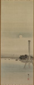 Cena noturna no rio Sumida, no século XIX. de Ando Hiroshige