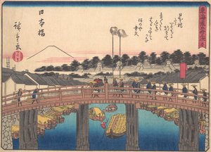 Nihonbashi, da série The Fifty-three Stations of the Tokaido Road, início do século XX. de Ando Hiroshige
