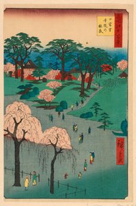 Nippori, Temple Gardens (Nippori, Jiin No Rinsen) Da série Cem vistas famosas de Edo de Ando Hiroshige