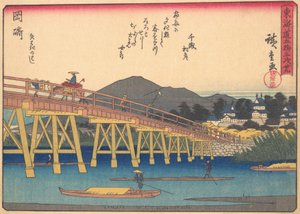 Okazaki, da série The Fifty-three Stations of the Tokaido Road, início..., início do século XX. de Ando Hiroshige