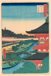 Pagode do Templo Zojoji, Akabane (Zojoji-to, Akabane) Da série Cem vistas de Edo de Ando Hiroshige