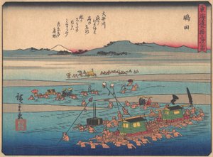 Shimada, da série The Fifty-three Stations of the Tokaido Road, início do século XX. de Ando Hiroshige