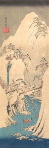 Desfiladeiro Nevado. de Ando Hiroshige