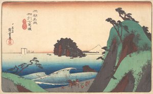 Saquê áspero, Shchi Ri ga Hama? 1830. , mosquito. 1830. de Ando Hiroshige