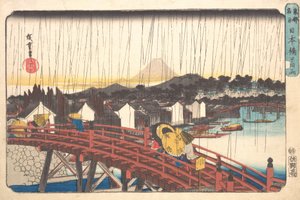 Sunshoer em Nihonbashi, 1833-34. , 1833-34. de Ando Hiroshige