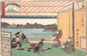 Casa de chá em Hirokoji, ca. 1835-42., c. 1835-42. de Ando Hiroshige