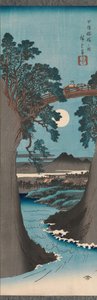 A ponte dos macacos na província de Kai Koyo Saruhashi no zu, ca. 1841-42. de Ando Hiroshige