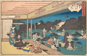 Ushijima Musashi, não é? 1840. , mosquito. 1840. de Ando Hiroshige