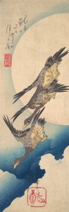 Gansos selvagens voando sob a lua cheia, ca. 1833., c. 1833.