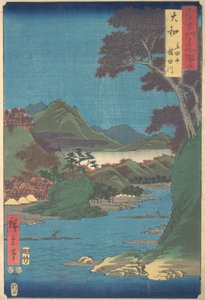 Yamato, Tatsudayama, Rio Tatsuta, 7º Portão x ano 1853. , 7º Portão º x Ano r 1853. de Ando Hiroshige