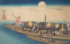 Yodogawa? 1834. , mosquito. 1834. de Ando Hiroshige