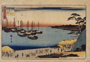(Veleiros no Porto) de Ando or Utagawa Hiroshige