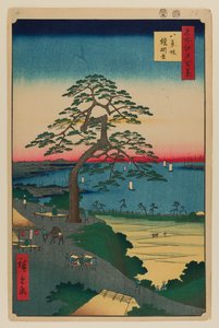 Pinho pendurado na armadura, Hakkeisaka de Ando or Utagawa Hiroshige