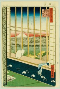 Campos de arroz de Asakusa durante o festival do galo de Ando or Utagawa Hiroshige