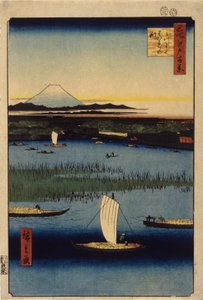 Canais de despedida em Mitsumata (impressão a cores em bloco de madeira) de Ando or Utagawa Hiroshige