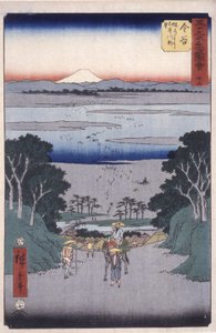 Kanaya (impressão em bloco de madeira a cores) de Ando or Utagawa Hiroshige