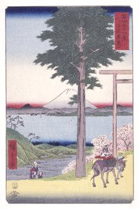 Monte Rokuso Na província de Kazusa (Kazusa Rokusozan) (impressão em bloco de madeira a cores) de Ando or Utagawa Hiroshige