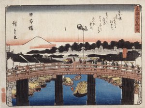 Nihonbashi (impressão em bloco de madeira a cores) de Ando or Utagawa Hiroshige