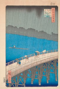 Chuveiro sobre Ponte de Ohashi por Hiroshige de Ando or Utagawa Hiroshige