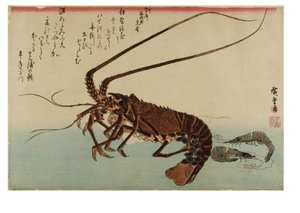 Lavagante e camarão pequeno de Ando or Utagawa Hiroshige