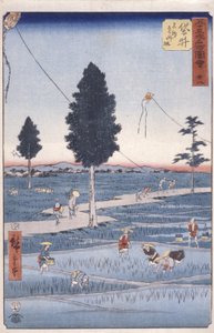 Estação 28, Fukuroi (impressão em bloco de madeira a cores) de Ando or Utagawa Hiroshige