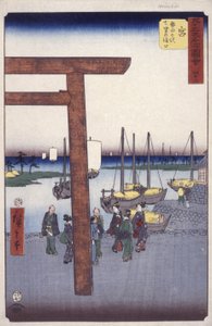 Estação 42, Miya (impressão em bloco de madeira a cores) de Ando or Utagawa Hiroshige