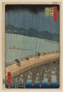 Chuva repentina sobre a ponte Shin Ohashi e Atake de Ando or Utagawa Hiroshige