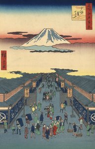 Rua Suruga-cho em Tóquio por Ando Hiroshige de Ando or Utagawa Hiroshige
