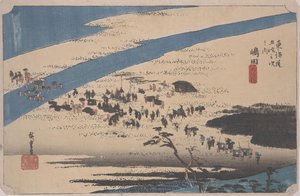 Margem Suruga do Rio Oi de Ando or Utagawa Hiroshige