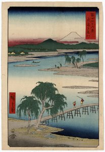 O rio Tamagawa, na província de Musashi, Japão de Ando or Utagawa Hiroshige