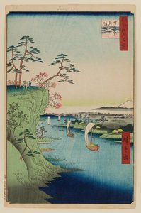 Vista de Konodai e do rio Tone de Ando or Utagawa Hiroshige