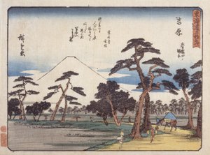 Yoshiwara (impressão em bloco de madeira a cores) de Ando or Utagawa Hiroshige