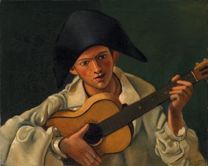 Busto de arlequim com guitarra de Andre Derain