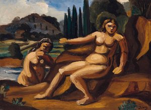 DOIS BANHISTAS NUMA PAISAGEM de Andre Derain