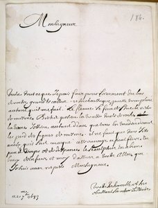 Carta de Le Nôtre ao Grand Condé
