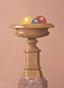 Jarra de mármore, bolas de mármore vermelhas, pretas e amarelas de Andras Kaldor