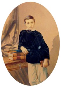 Príncipe Alberto I do Mónaco, c.1860 (foto pintada) de Andre Adolphe Eugene Disderi