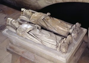 Efígies de Philippe VI (1293-1350) de Valois e Jean II (1319-64) Le Bon (mármore)