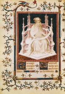 O profeta Isaías, miniatura do Saltério, de André Beauneveu para o Duque de Berry, manuscrito, França.