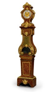 Regence quarter striking regulateur, the movement by Thuret, c.1720 (montado em ormolu, chifre e madeira real incrustada em latão Boulle tingido de azul) (ver também 469018)