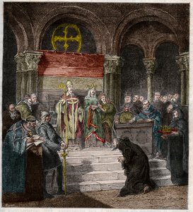 Imperador Henri IV (1050-1106) aos pés do Papa Gregório VII (1020-85) de Andre Cluysenaar