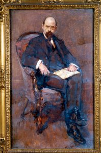 Retrato de Emile Vandervelde (1866-1938) político belga, deputado socialista Esquisse d